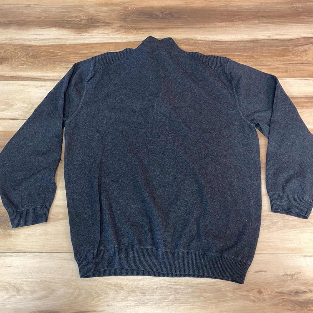 Nat Nast Luxury Originals Sweater Mens XL Charcoal Gray Cotton Cashmere 1/4 Zip - Picture 9 of 9
